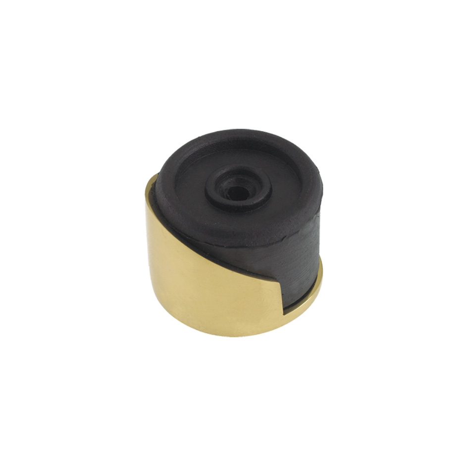 Zoo Hardware ZAB85 Round Floor Mounted Door Stop Polished Brass