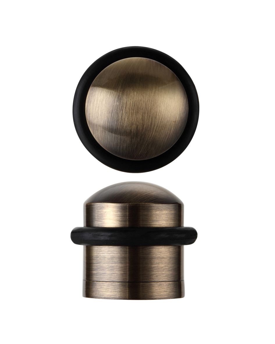 Domed Floor Mounted Door Stop-31mm Diameter 35mm Proj-Antique Brass Zoo Hardware-ZAB86AB