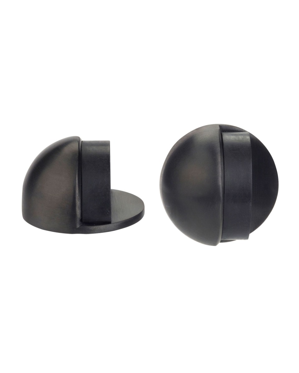 Zoo Hardware ZAS06-PVDGH Door Stop - Floor Mounted Oval - 45mm dia PVD Graphite Finish