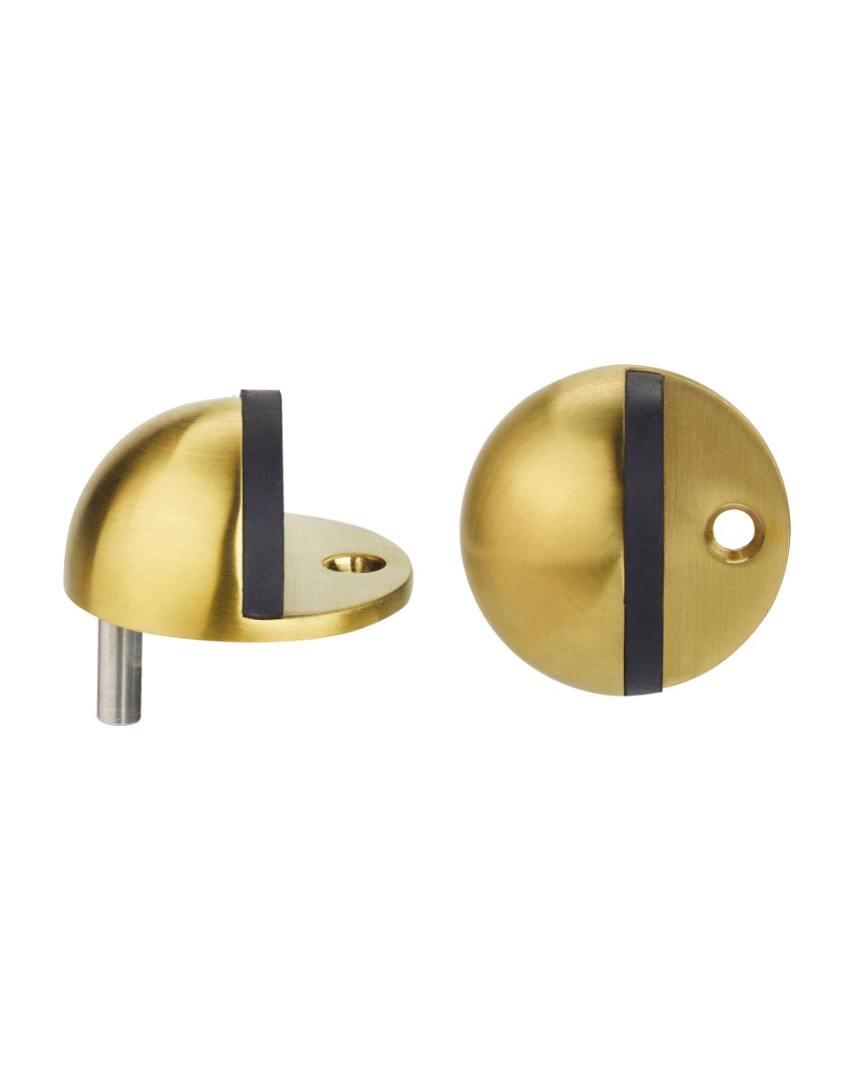 Zoo Hardware ZAS06B-FSB Door Stop Floor Mounted - Oval - Favo Satin Brass