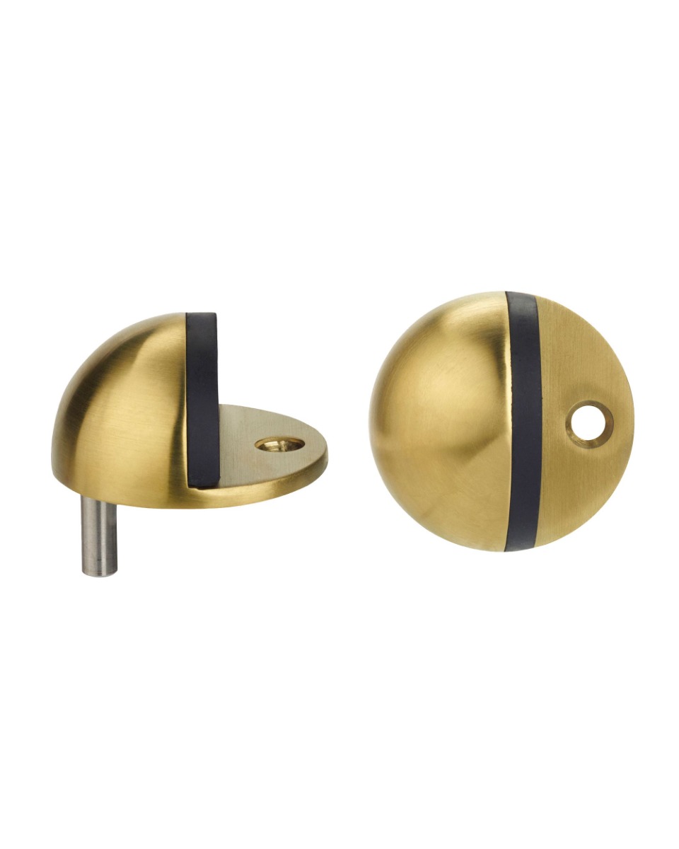 Zoo Hardware ZAS06B-PVDSB Door Stop Floor Mounted - Oval -  PVD Satin Brass