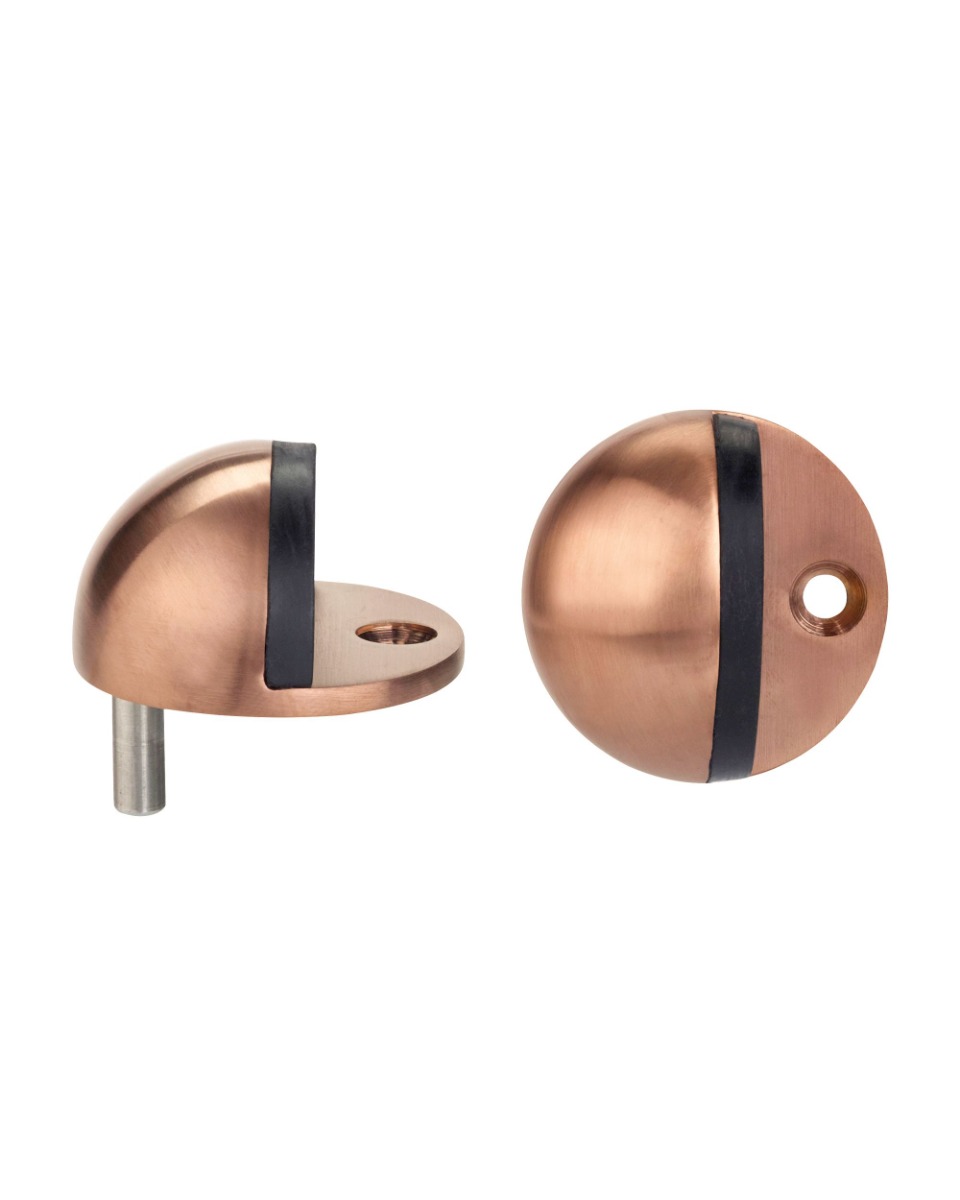 Zoo Hardware ZAS06B-TRG Door Stop Floor Mounted - O val- Tuscan Rose Gold