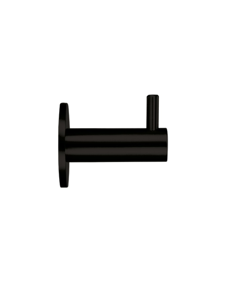 Wall Mounted Hook With Rose-Matt Black Zoo Hardware-ZAS75-MB