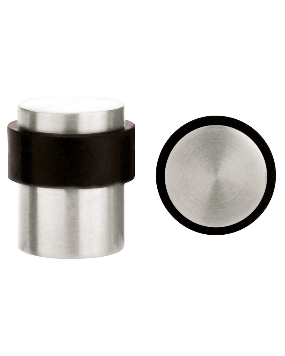 Zoo Hardware ZAS85SS Door Stop Floor Mounted - Round Collared Flat Top 35mm dia Satin Stainless