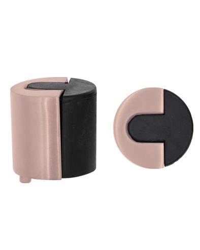 Zoo Hardware ZAS86-TRG Door Stop Floor Mounted - Round  - Tuscan Rose Gold