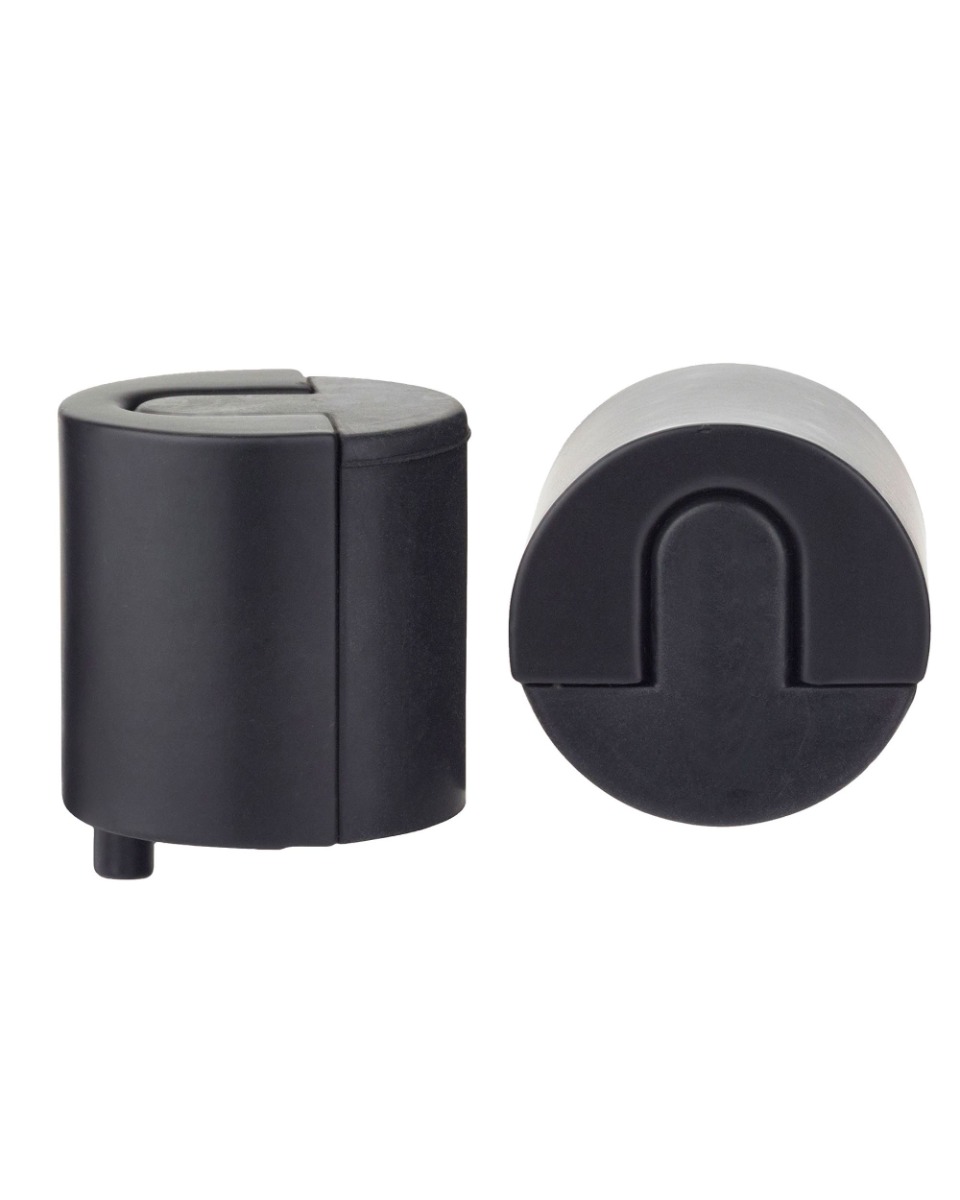 Door Stop Floor Mounted-Large Round-40mm Diameter-PVD Black Zoo Hardware-ZAS86PVDBLK
