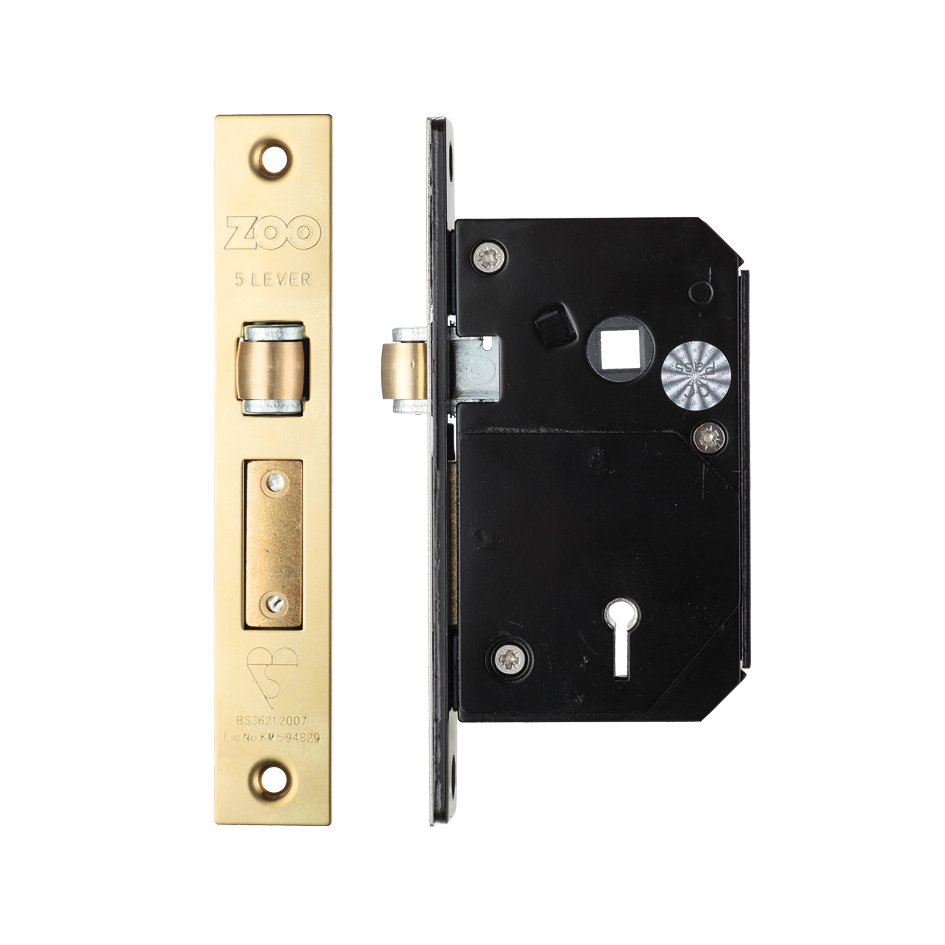 Zoo Hardware ZBSCS67PVD British Standard 5 Lever Roller Sashlock - 67mm - Chubb Retro Fit 3K74 Pvd