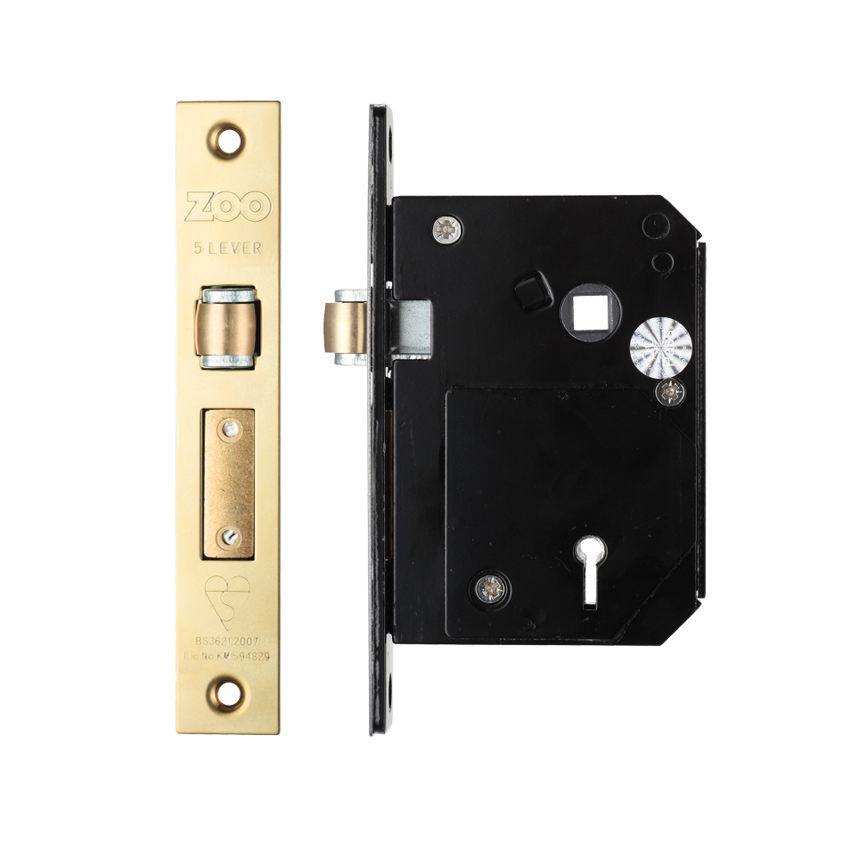 Zoo Hardware ZBSCS80PVD British Standard 5 Lever Roller Sashlock - 80mm - Chubb Retro Fit 3K74 Pvd