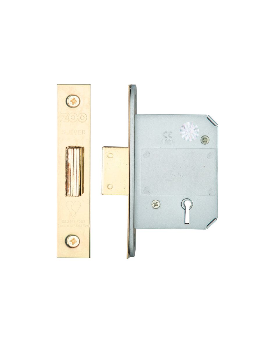Zoo Hardware ZBSD64PVDKA25 British Standard 5 Lever Deadlock - 64mm - Keyed Alike Pvd