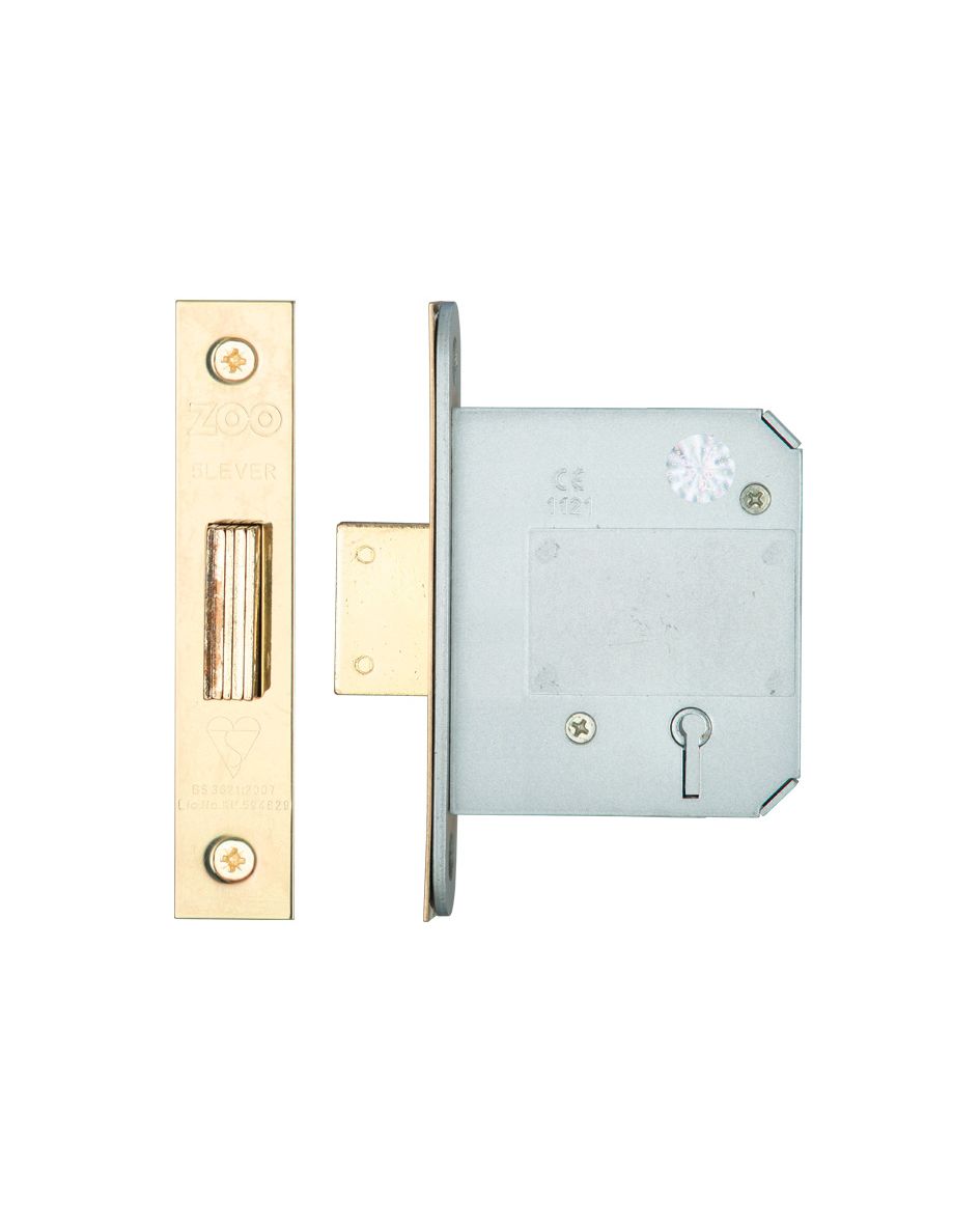 Zoo Hardware ZBSD76PVDKA British Standard 5 Lever Deadlock - 76mm - Keyed Alike Pvd