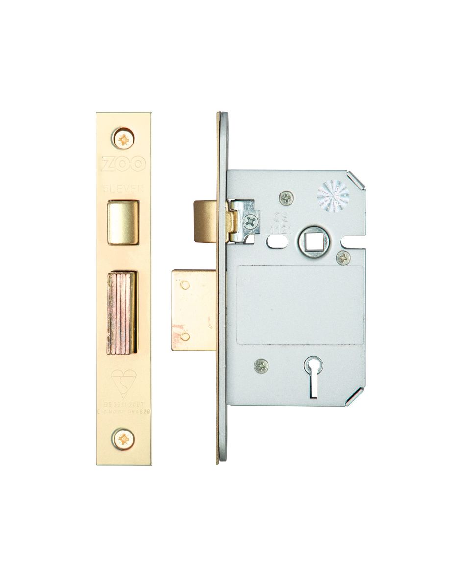Zoo Hardware ZBSS64PVDKA British Standard 5 Lever Sashlock - 64mm - Keyed Alike Pvd