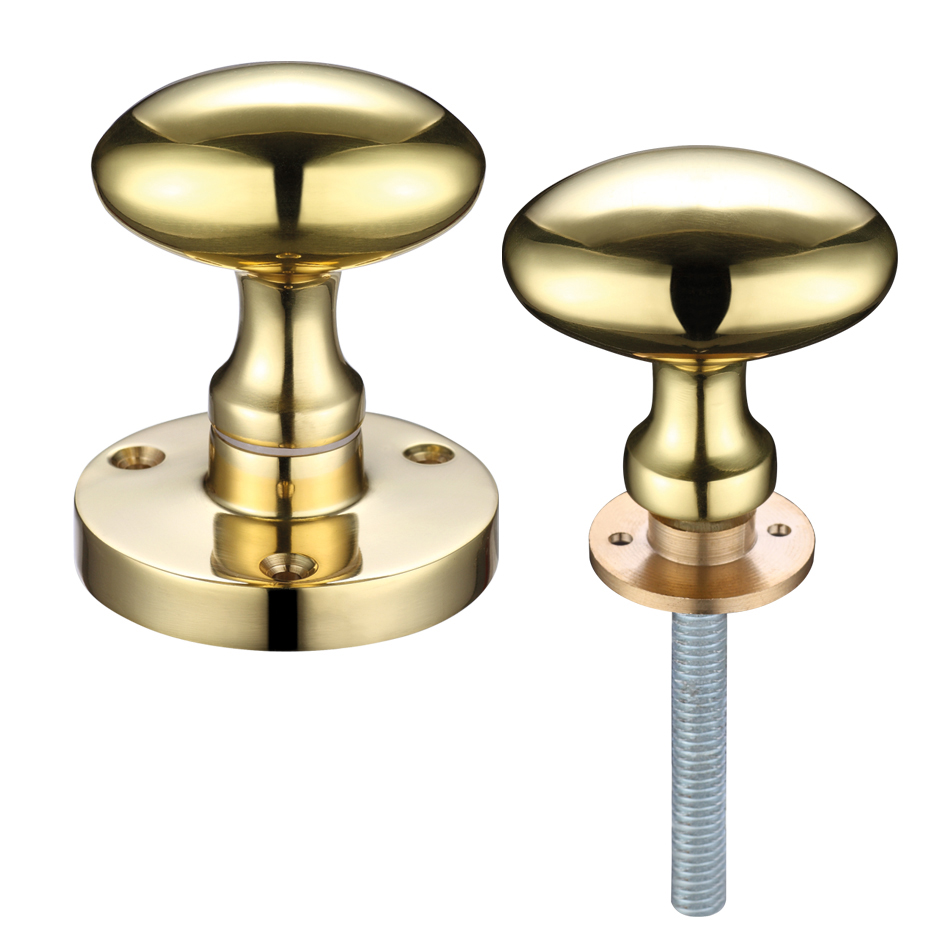Zoo Hardware ZCB34R Zoo Oval Rim Knob 60.5mm rose dia Polished Brass