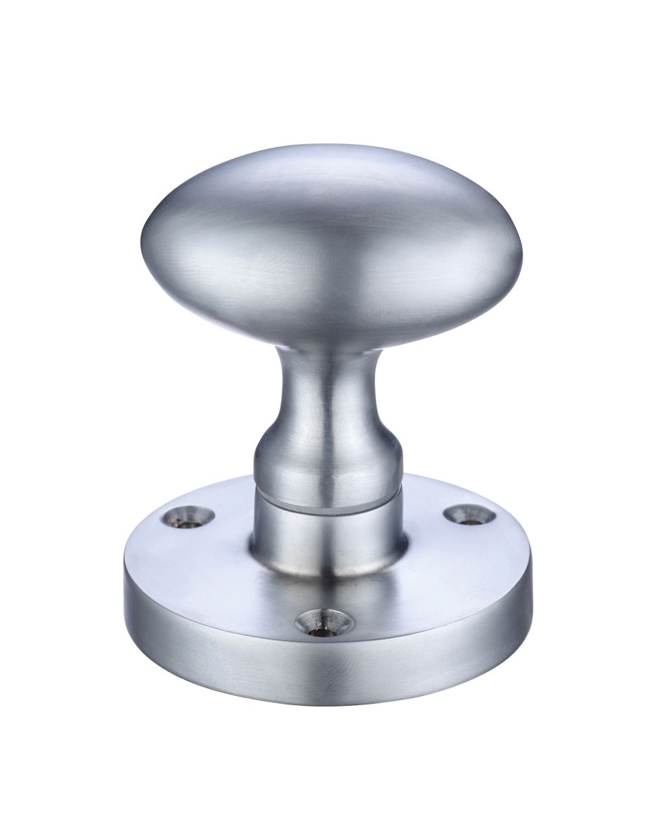 Zoo Hardware ZCB34SC Zoo Oval Mortice Knob 60.5mm rose dia Satin Chrome