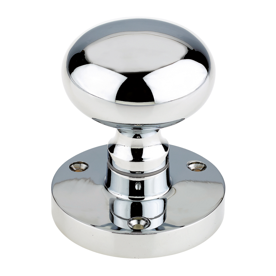 Zoo Hardware ZCB35CP Zoo Mushroom Mortice Knob 61.5mm Rose dia. 52mm dia knob Polished Chrome