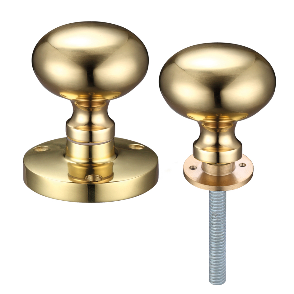 Zoo Hardware ZCB35R Zoo Mushroom Rim Knob 61.5mm Rose dia. 52mm dia knob Polished Brass