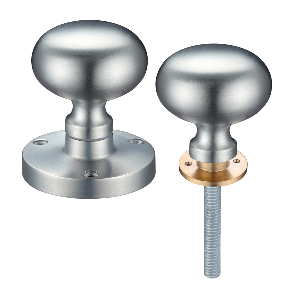 Zoo Hardware ZCB35RSC Zoo Mushroom Rim Knob 61.5mm Rose dia. 52mm dia knob Satin Chrome