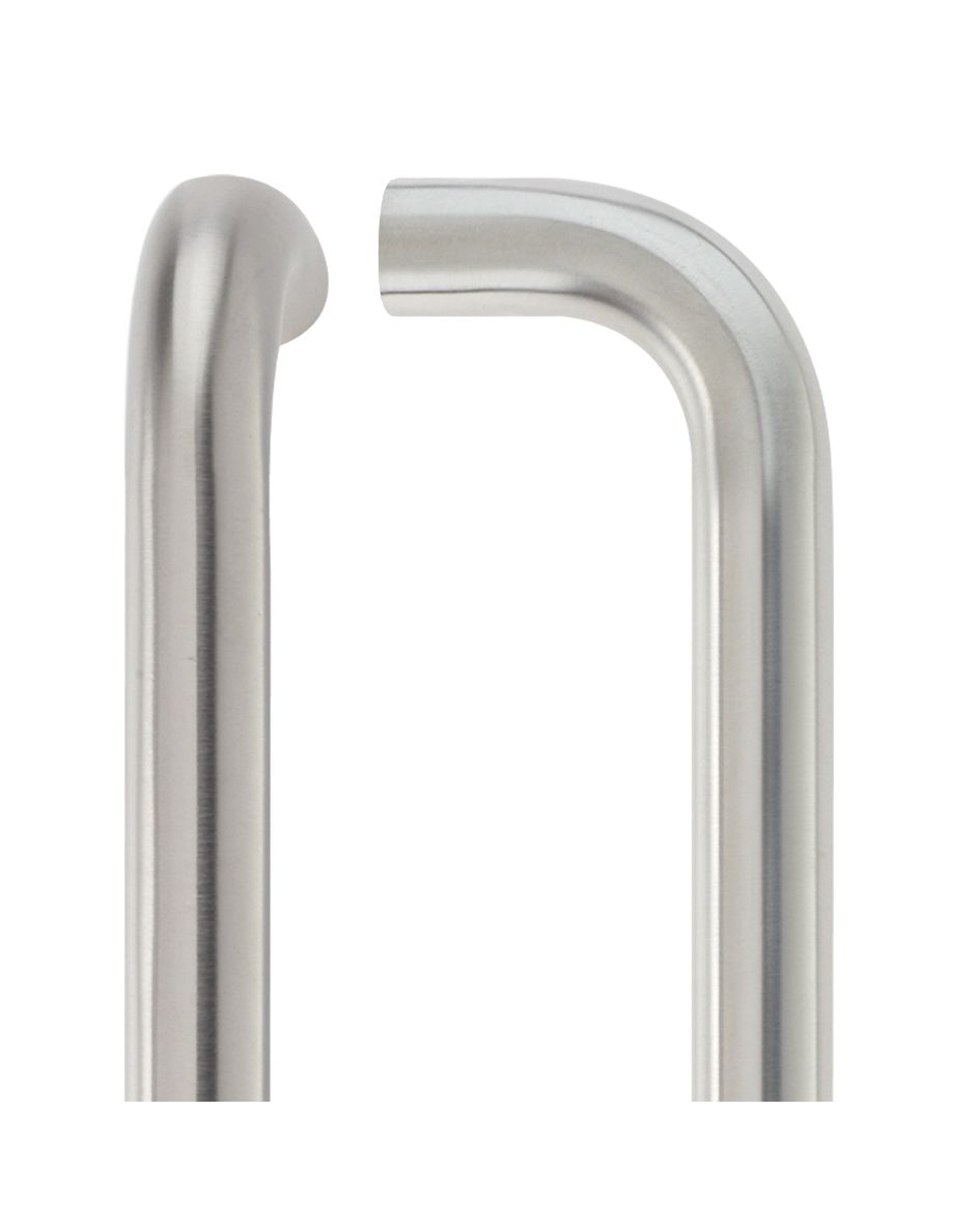 Zoo Hardware ZCS2D600CS 22mm D Pull Handle - 600mm Centers - Grade 201 - Bolt Through Fixings Satin Stainless