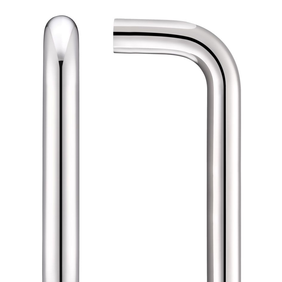 Zoo Hardware ZCSD425BS 19mm D Pull Handle - 425mm Centers - Grade 304 - Bolt Through Fixings Satin Stainless
