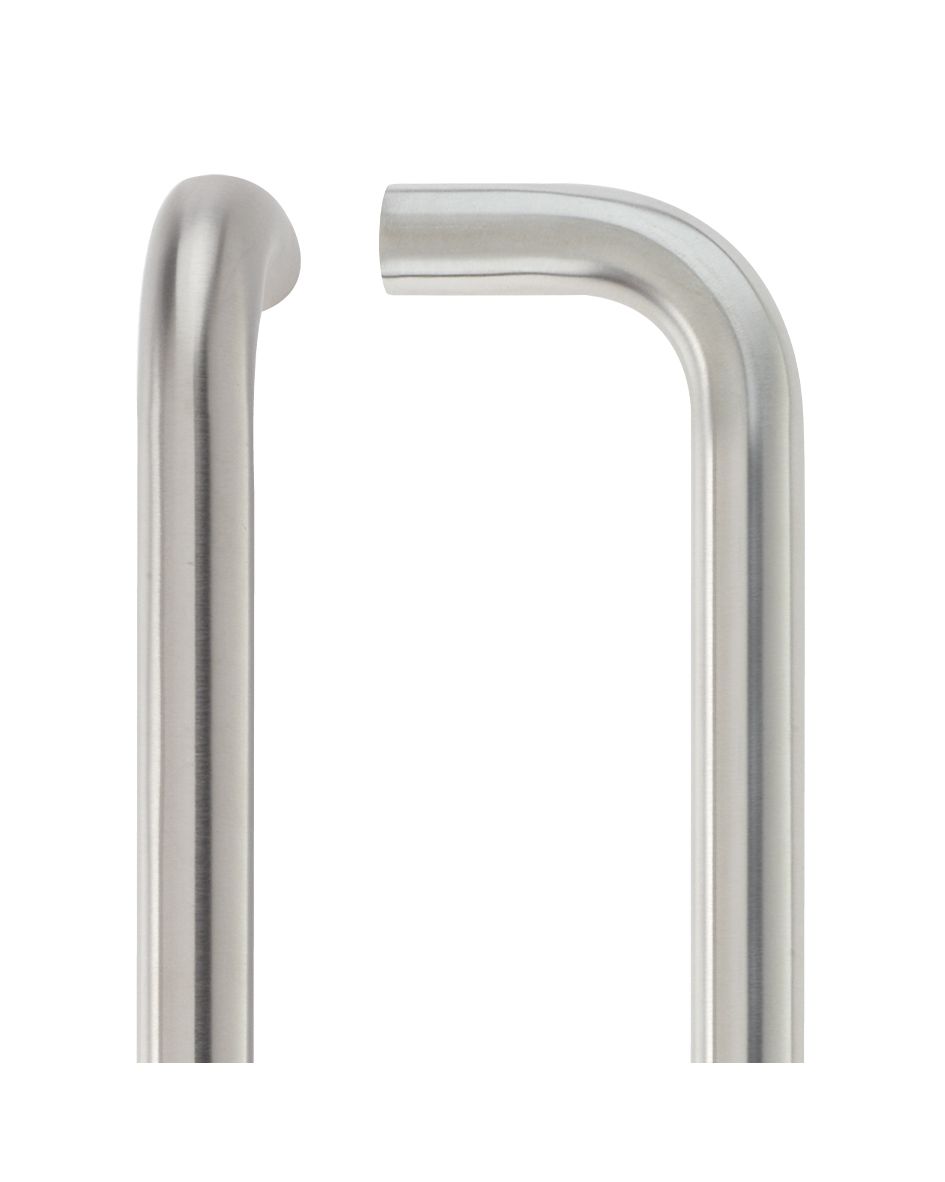 Zoo Hardware ZCSD225BS 19mm D Pull Handle - 225mm Centers - Grade 304 - Bolt Through Fixings Satin Stainless