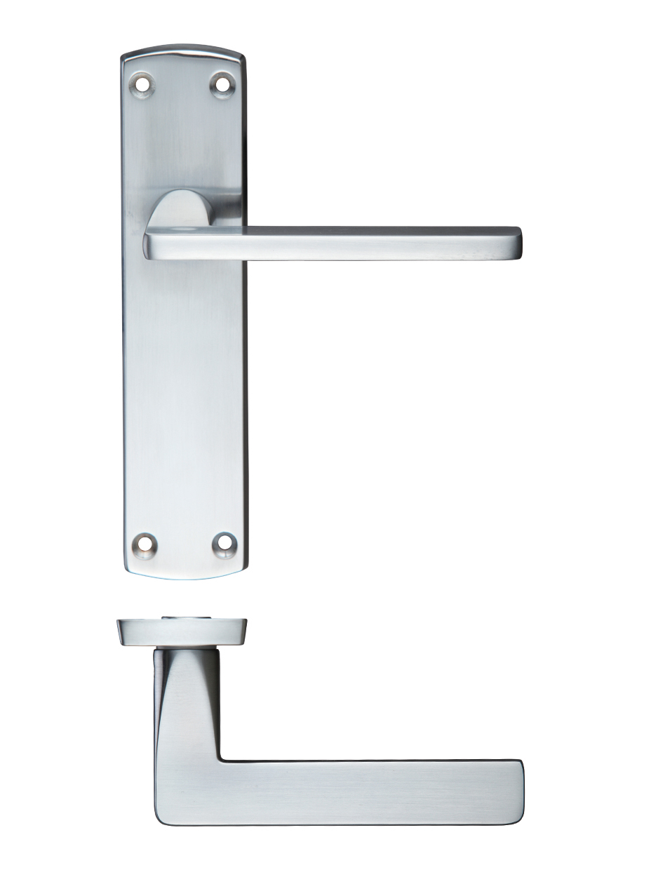 Zoo Hardware ZCZ012SC Leon Lever Latch Backplate 170mm x 40mm Satin Chrome