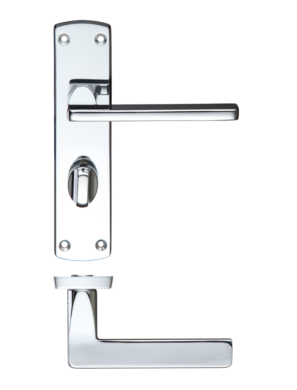 Zoo Hardware ZCZ013CP Leon Lever Bathroom (57mm c/c) On Backplate 170mm x 40mm Polished Chrome