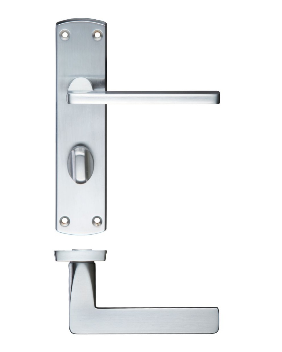 Zoo Hardware ZCZ013SC Leon Lever Bathroom (57mm c/c) On Backplate 170mm x 40mm Satin Chrome