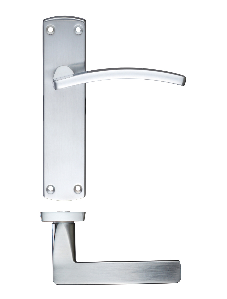 Zoo Hardware ZCZ032SC Toledo Lever Latch on Backplate 170mm x 40mm Satin Chrome