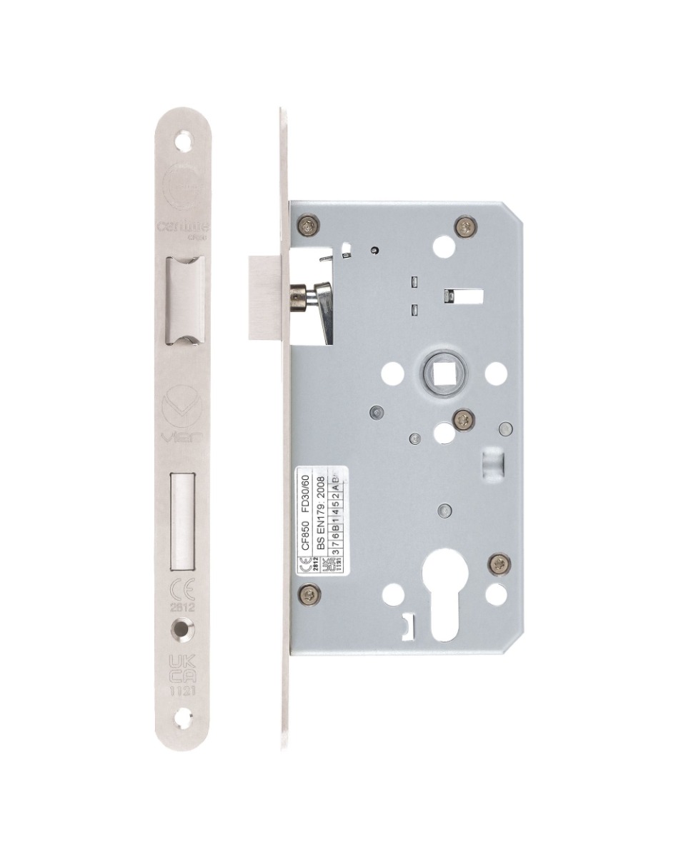 Zoo Hardware Mortice Escape Sashlock - 72mm Centres, 60mm Backset - Radius Forend, Satin Stainless Steel  ZDL7260ESC-R-SSS