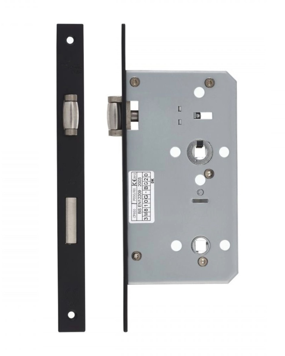 Zoo Hardware ZDL7260LL-PCB DIN lift To Lock - 72mm c/c 1 Pc Forend Square Powder Coated Black