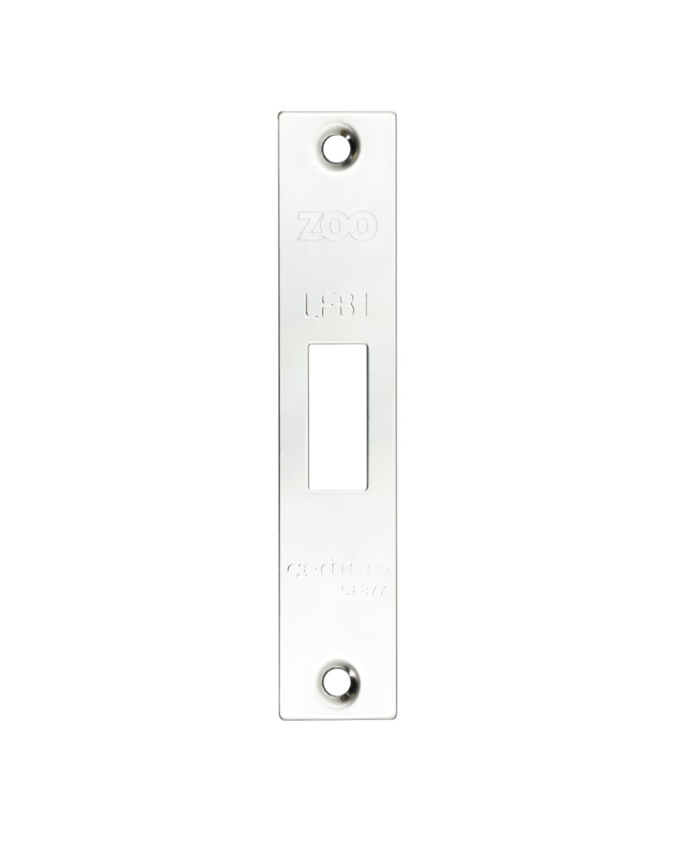 Zoo hardware Square Forend, Strike and Escutcheon Pack For ZFB01 Fire Brigade Lock Polished Stainless ZFBAP01-S-PSS