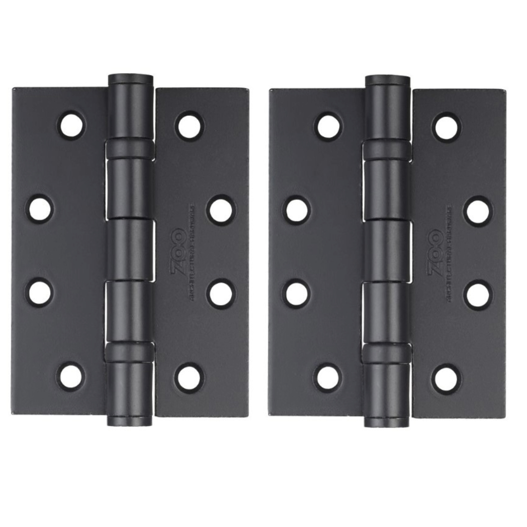 Zoo Hardware ZHS43PCB Ball Bearing Hinge - Steel 102 x 76 x 3mm Powder Coat Black