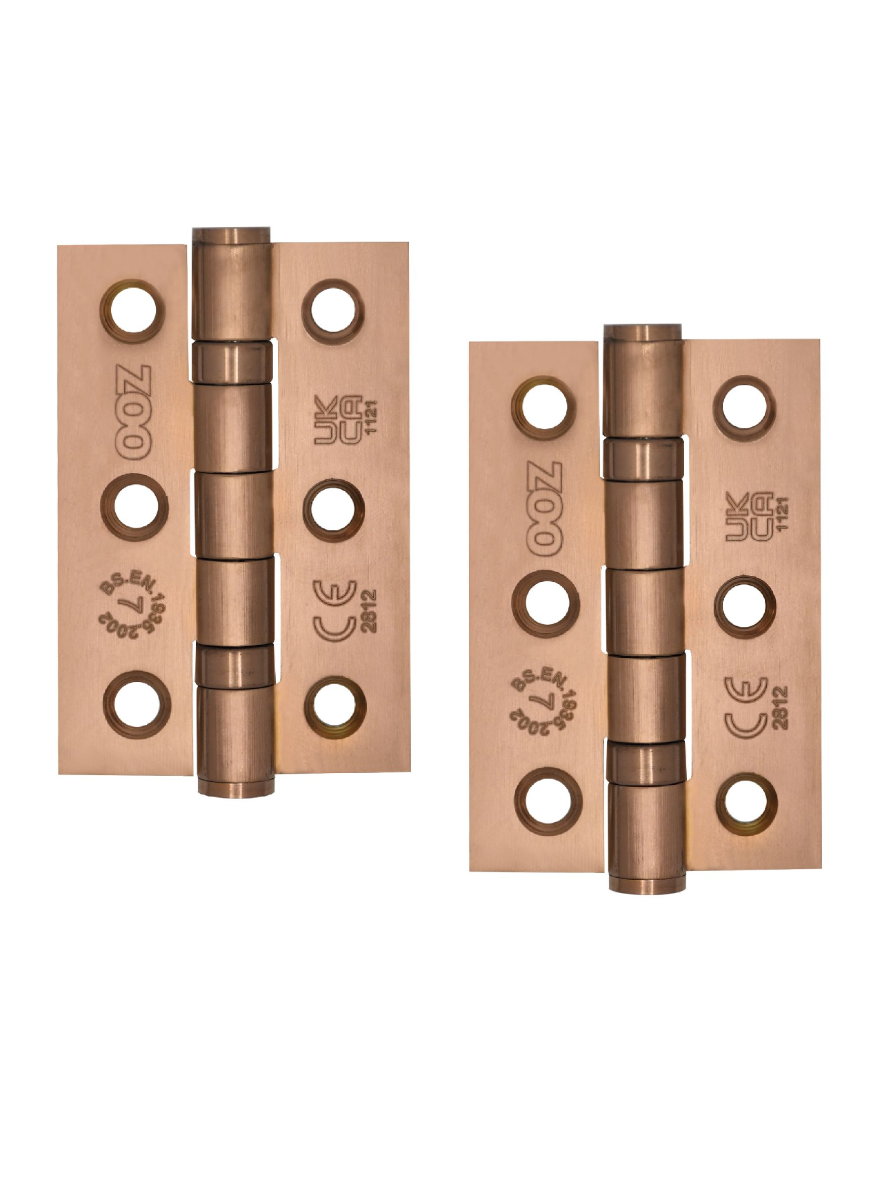 Zoo Hardware ZHSS232-PVDBZ Hinges - Ball Bearing 76mm x 50mm x 2mm Square Corner - PVD Bronze