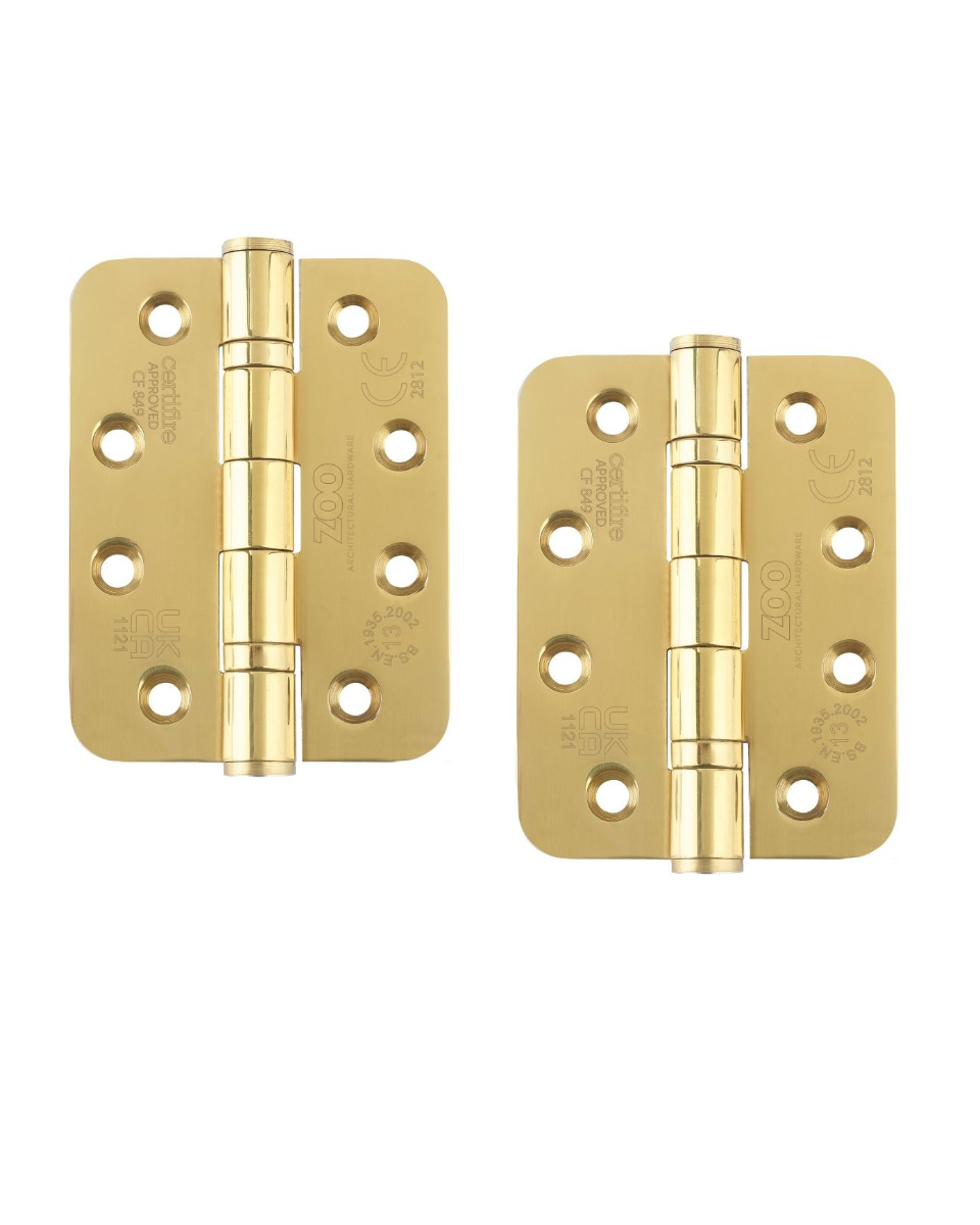 Zoo Hardware ZHSS243RPVD Grade 13 Ball Bearing Hinge Stainless Steel - Grade 201 - 102 x 75 x 3mm Radius Pvd