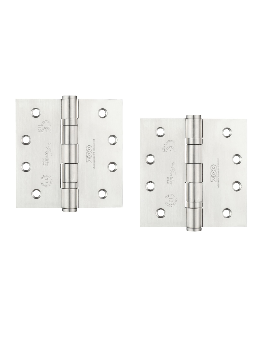 Zoo Hardware ZHSS244S Grade 13 Ball Bearing Hinge Stainless Steel - Grade 201 - 100 x 100 x 3mm Satin Stainless