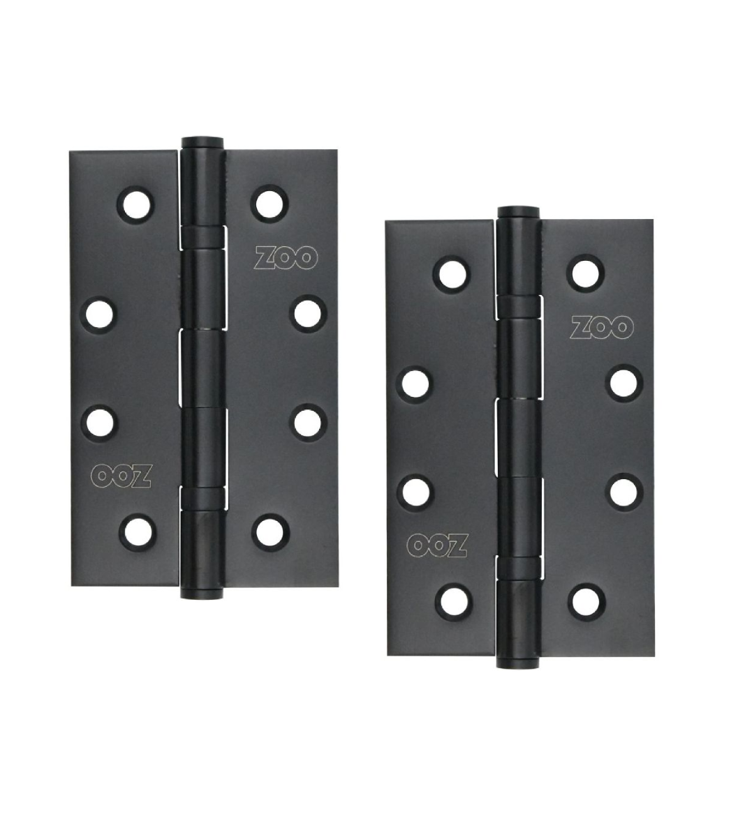 Zoo Hardware ZHSS63MB Slim Knuckle Bearing Hinge Stainless Steel - Grade 201 - 102 x 63 x 2.5mm - Matt Black