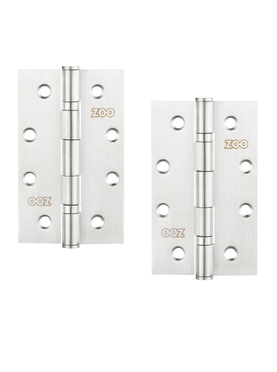 Zoo Hardware ZHSS63PVDPN Slim Knuckle Bearing Hinge Stainless Steel - Grade 201 - 102 x 63 x 2.5mm Polished Nickel