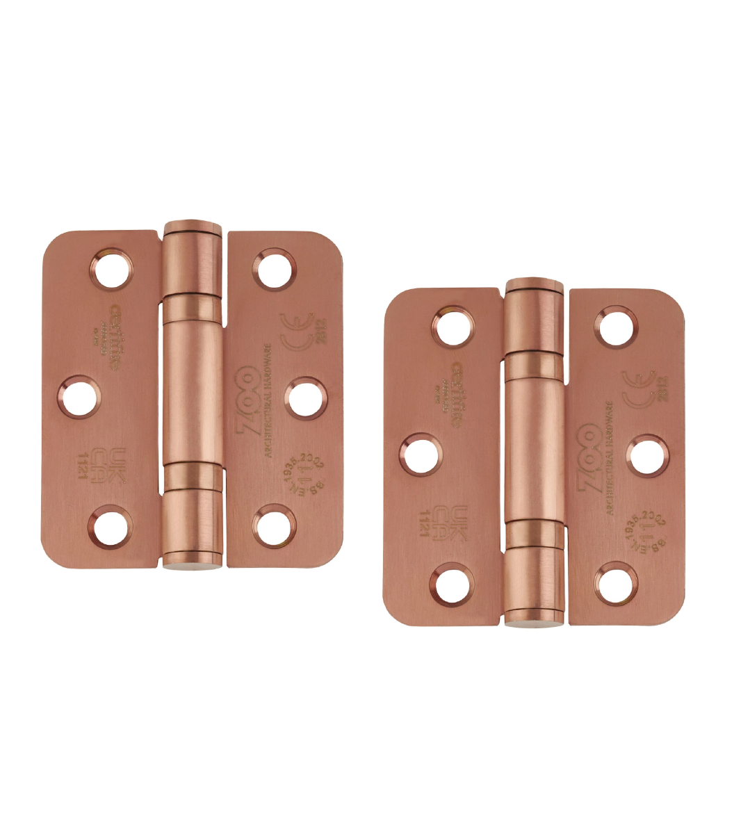 Zoo Hardware ZHSS7667R-PVDBZ Grade 11 Hinges - Ball Bearing 76mm x 67mm x 2.5mm Radius Corner - PVD Bronze