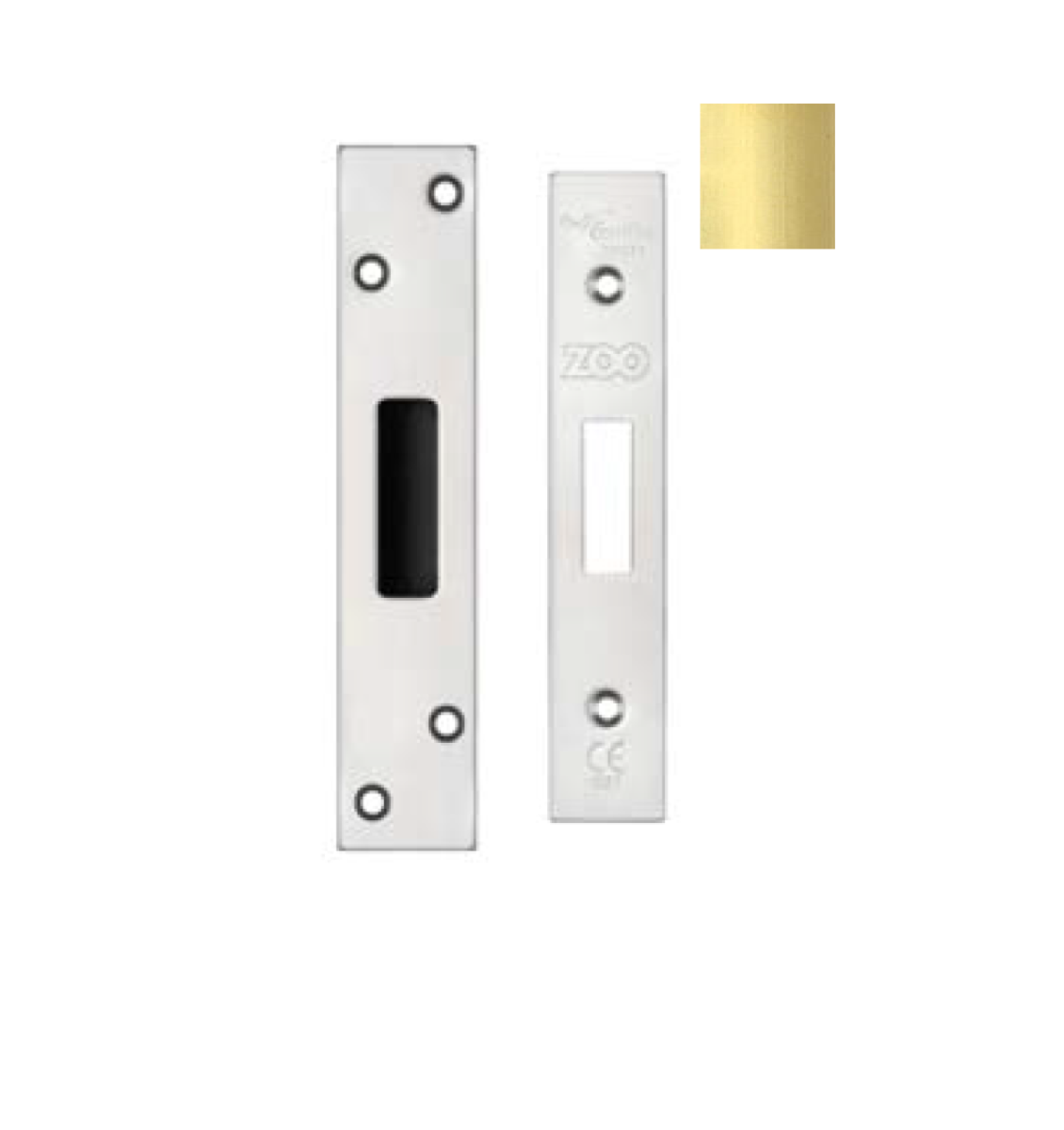 Zoo Hardware ZLAP11-PVDSB Spare Sq.Acc Pk for UK Deadlock - Contains Forend, Strike & Screws - PVD Satin Brass