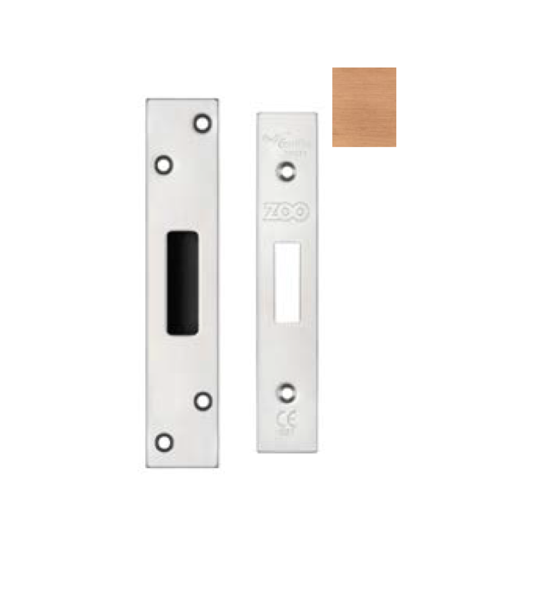 Zoo Hardware ZLAP11-TRG Spare Sq. Acc Pk for UK Deadlock - Contains Forend, Strike & Screws - Tuscan Rose Gold