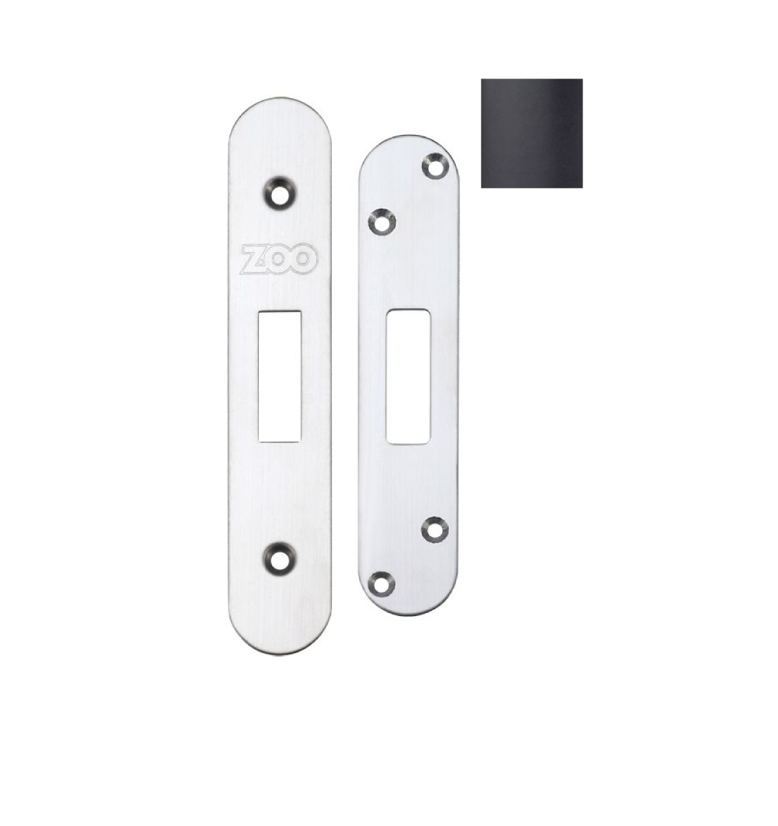 Zoo Hardware ZLAP11R-PCB Spare Radius Acc Pk for UK Deadlock - Contains Forend, Strike & Screws - Powder Coated Black