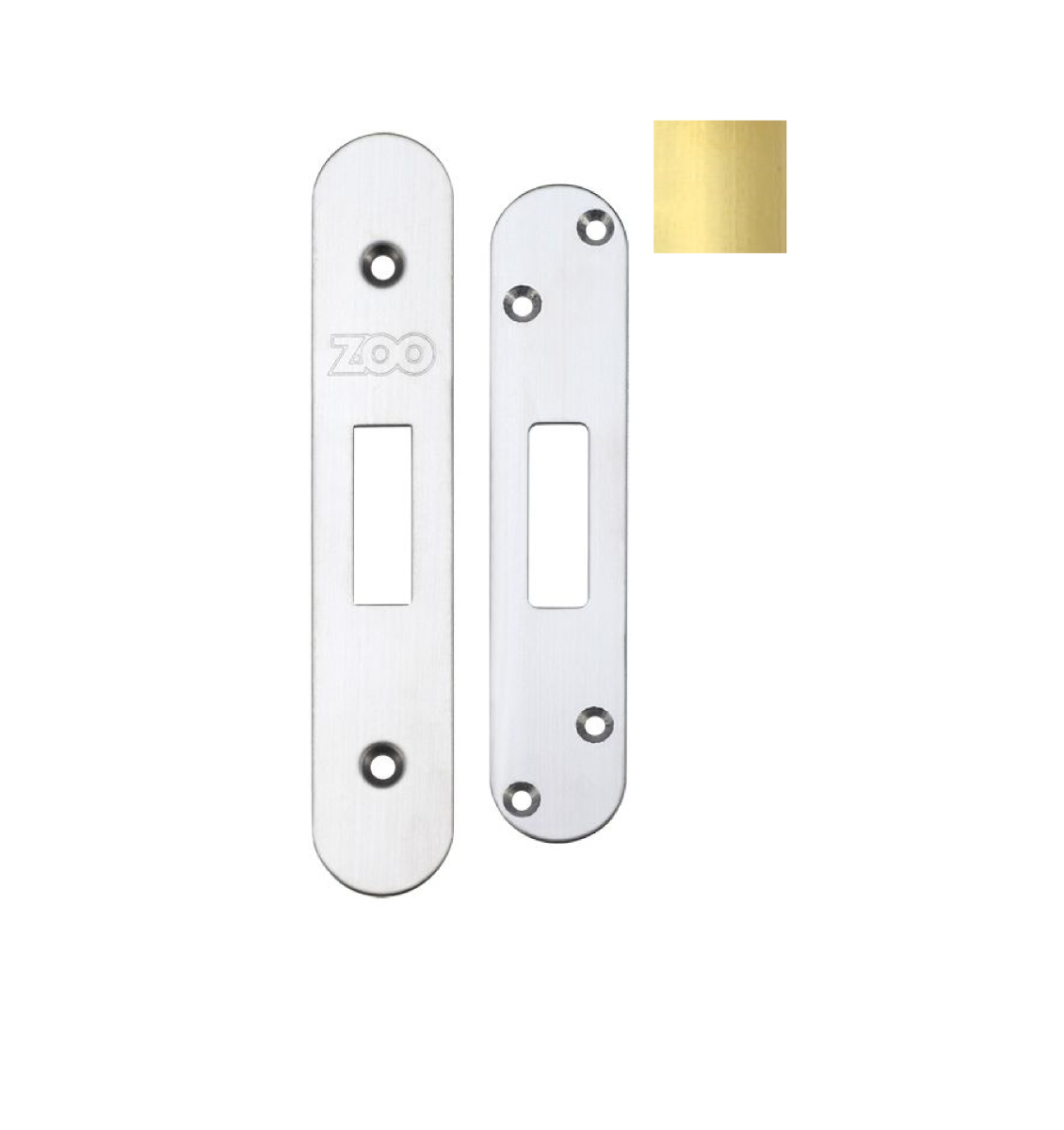 Zoo Hardware ZLAP11R-PVDSB Spare Radius Acc Pk for UK Deadlock - Contains Forend, Strike & Screws - PVD Satin Brass