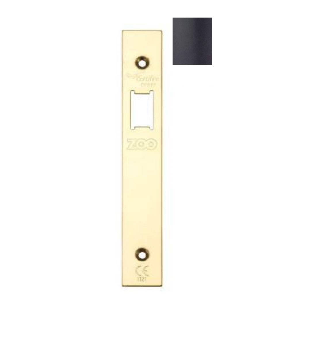 Zoo Hardware ZLAP12-PCB Spare Sq. Acc Pk for UK Upright Latch - Contains Forend, Strike & Screws - Powder Coated Black