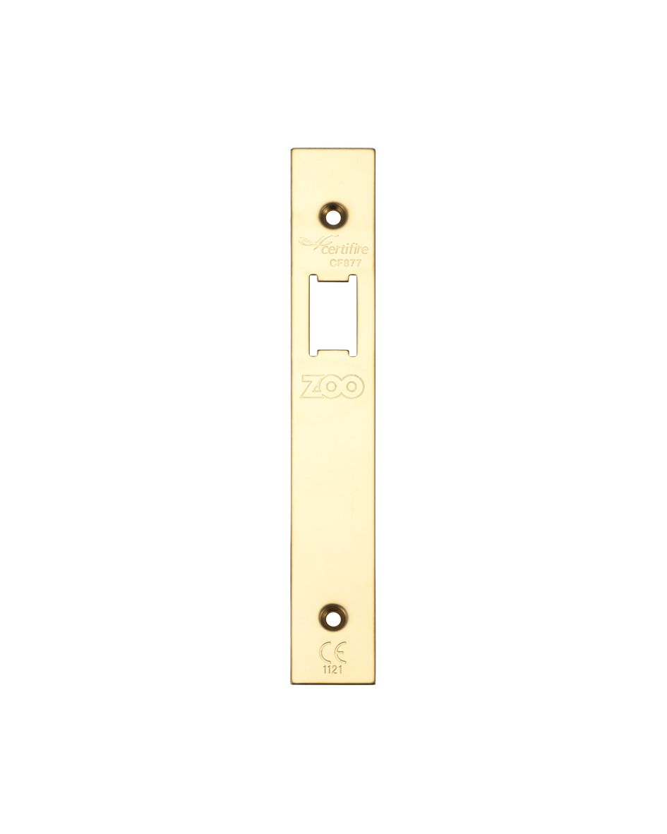 Zoo Hardware ZLAP12-PVDSB Spare Sq.Acc Pk for UK Upright Latch - Contains Forend, Strike & Screws - PVD Satin Brass