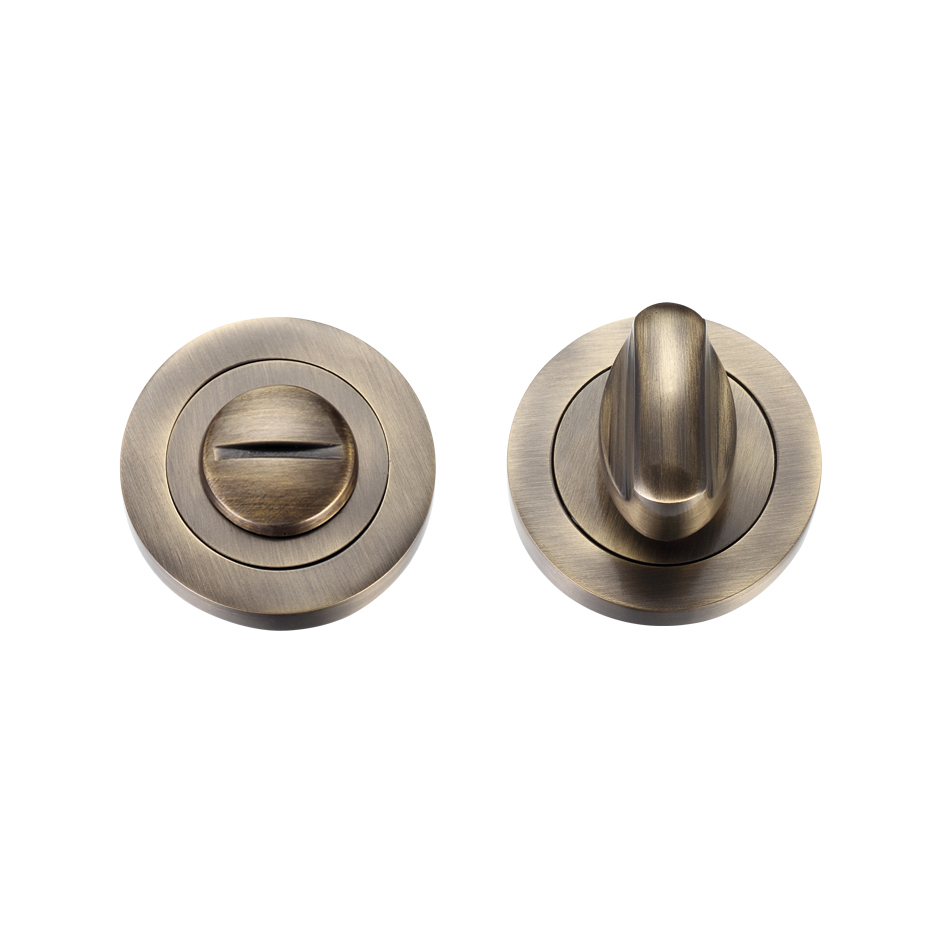 Zoo Hardware ZPZ004FB Turn and Release complete with Escutcheons and 5mm spindle 50mm dia Florentine Bronze
