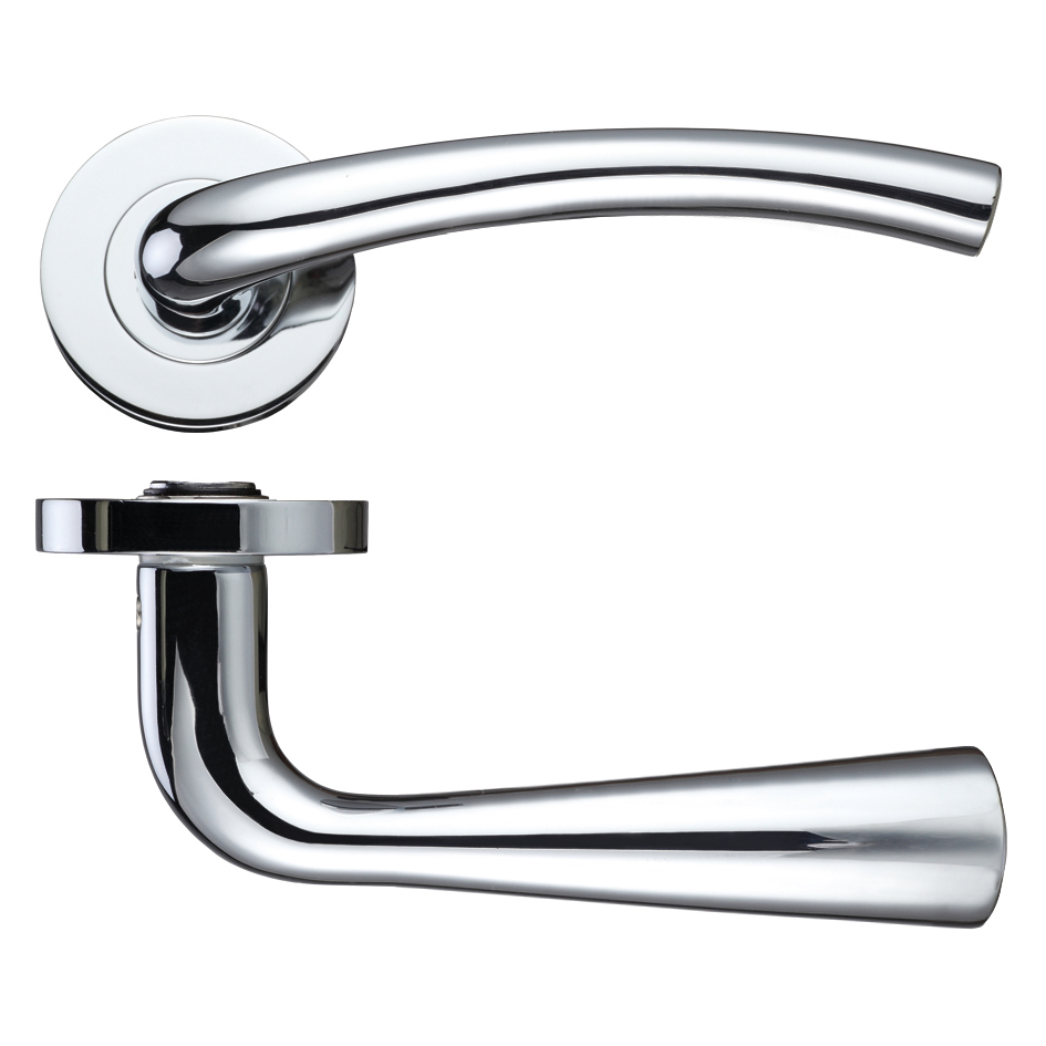 Zoo Hardware ZPZ010CP Assisi Lever - Screw On Rose 130mm x 65mm Polished Chrome