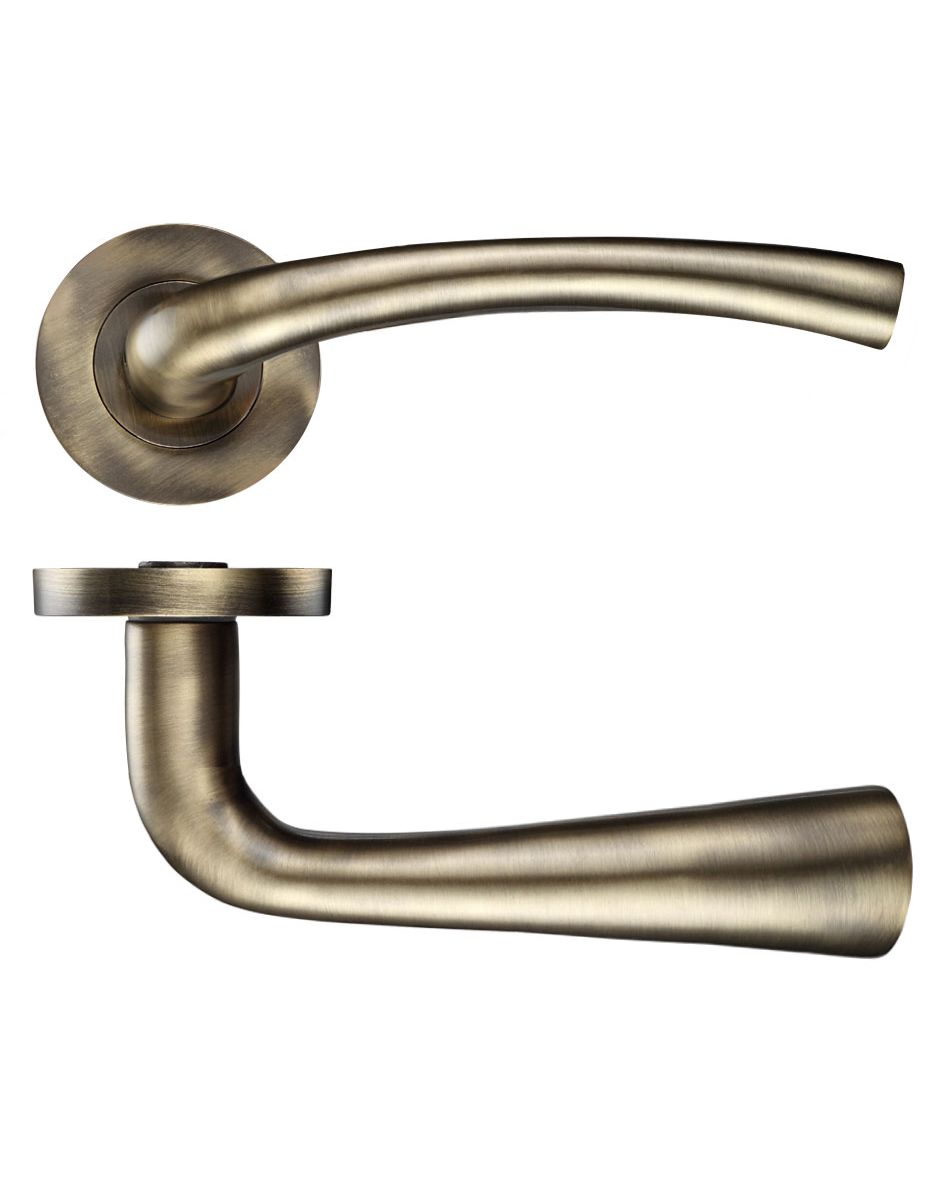 Zoo Hardware ZPZ010FB Assisi Lever Door Handle - Screw On Rose 130mm x 65mm Florentine Bronze