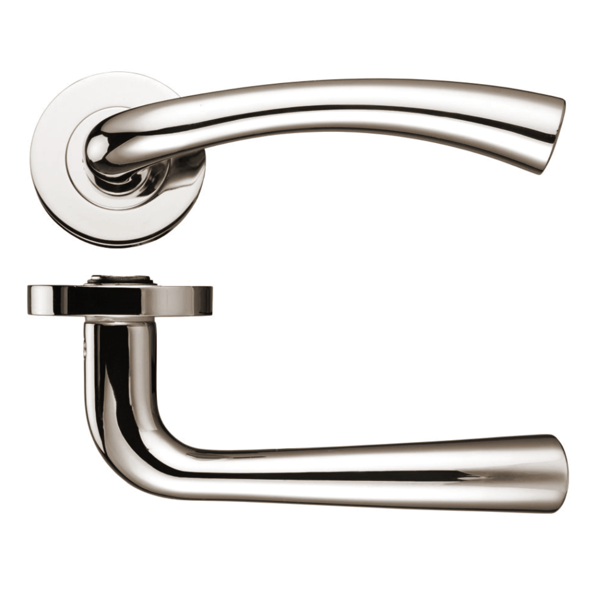 ZOO HARDWARE ZPZ020PN Florence Lever Door Handle - Screw On Rose 130mm x 65mm Polished Nickel
