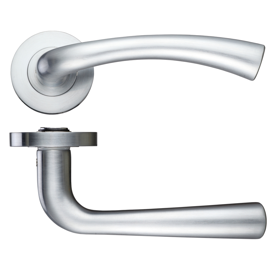 Zoo Hardware ZPZ020SC Florence Lever Door Handle - Screw On Rose 130mm x 65mm Satin Chrome