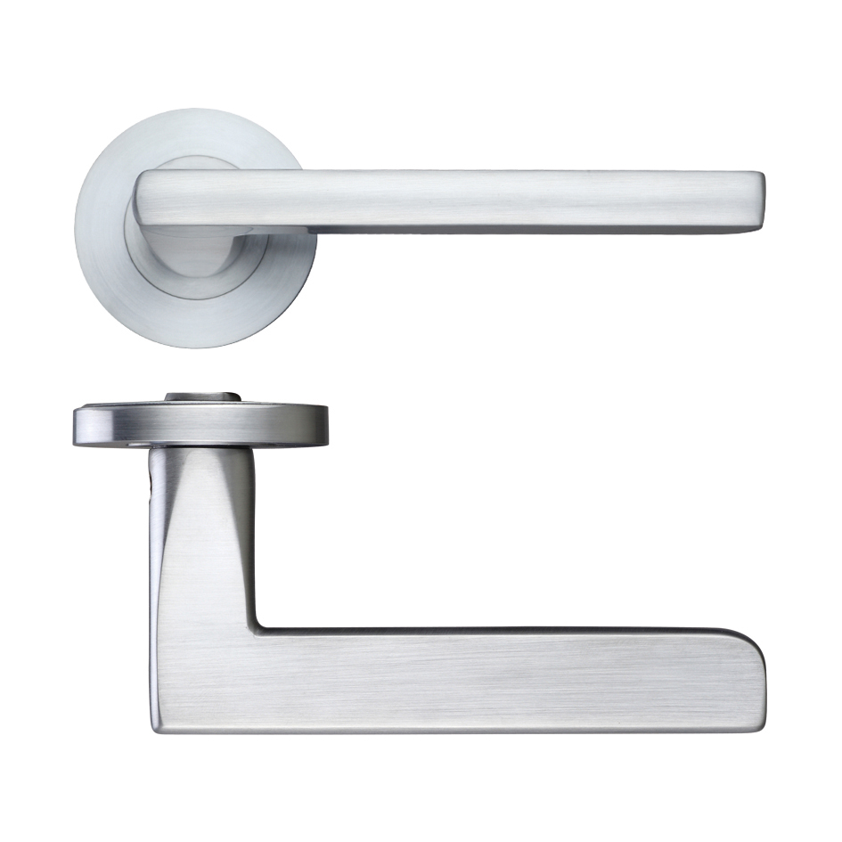 Zoo Hardware ZPZ070SC Venice Lever Door Handle - Screw On Rose Satin Chrome