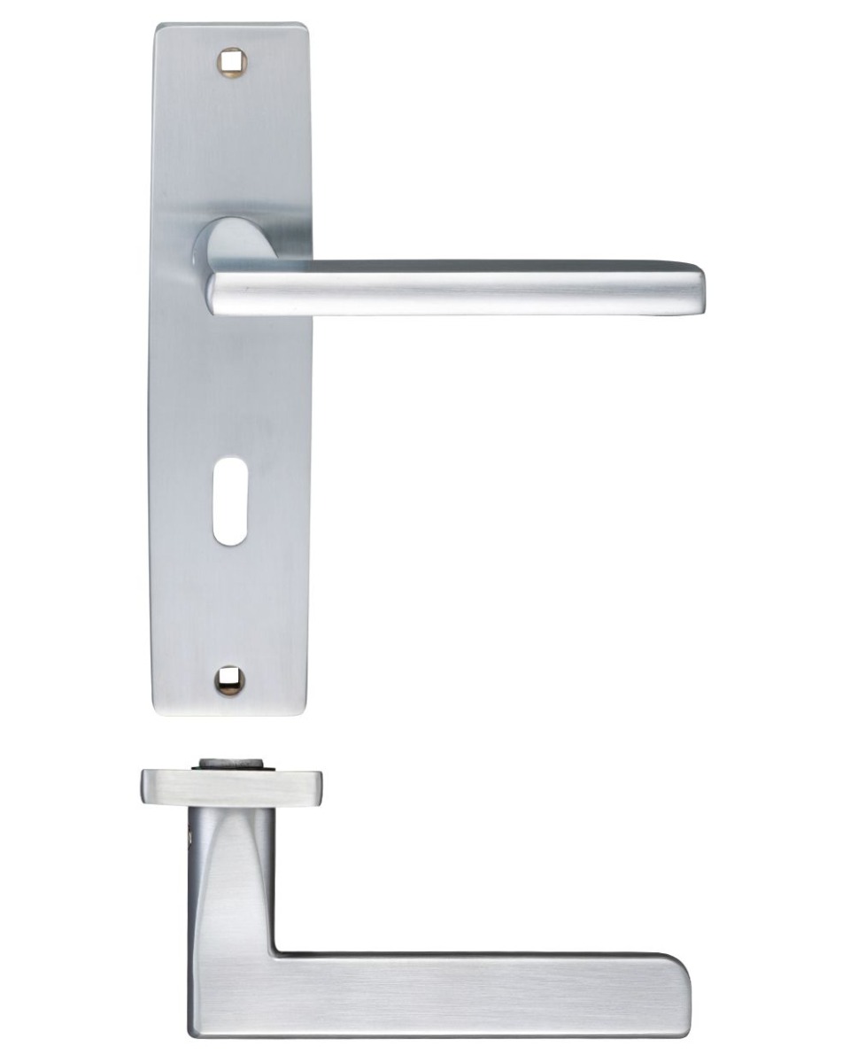 Zoo Hardware ZPZ071SC Venice Lever Lock (57mm c/c) On Backplate - 180x43mm Satin Chrome